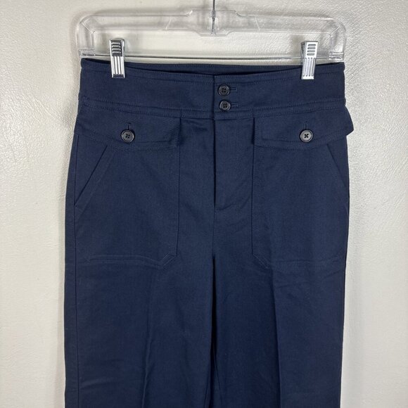 J.Crew Women's 4 Wide Leg Sailor Pants Navy EUC Inseam 30" - Picture 4 of 11